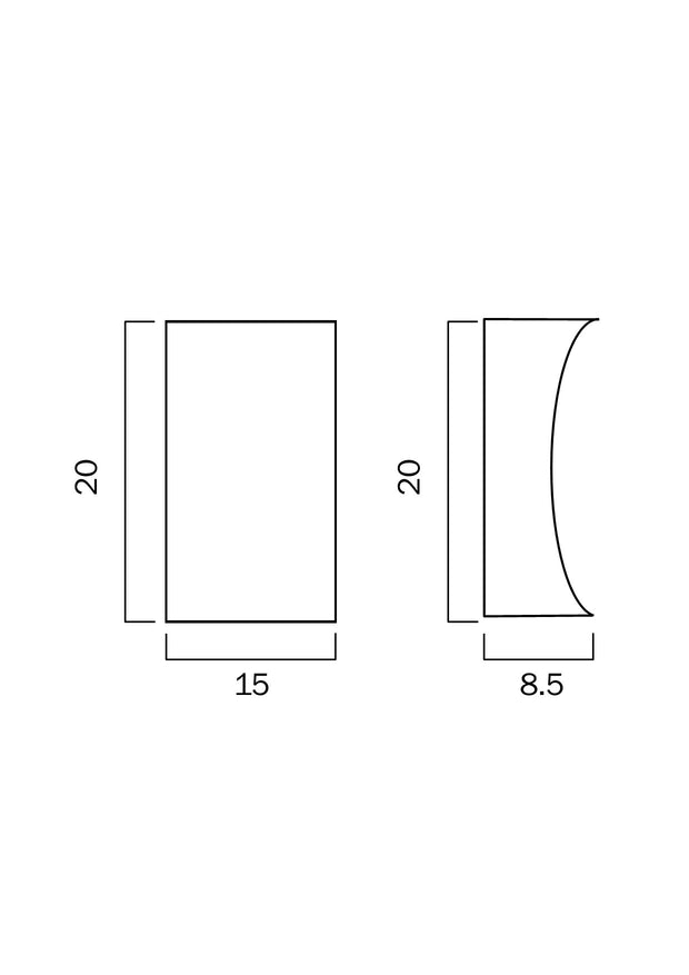 DASH 2x7w LED CCT IP44 Curved Up and Down Silver Wall Light