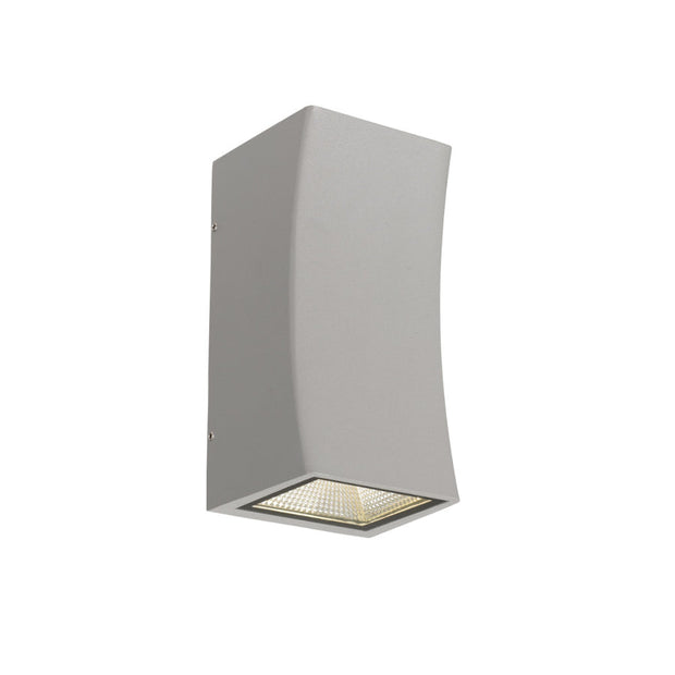 DASH 2x7w LED CCT IP44 Curved Up and Down Silver Wall Light