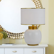 Davila Table Lamp White with Gold Trim