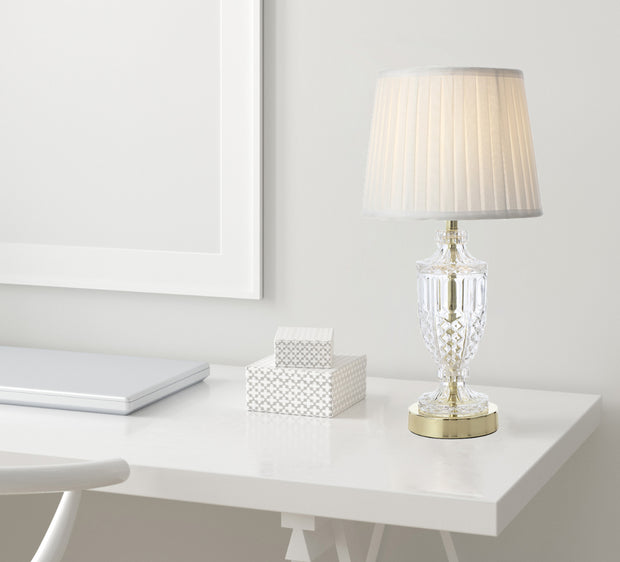 Debden Table Lamp Gold and Ivory