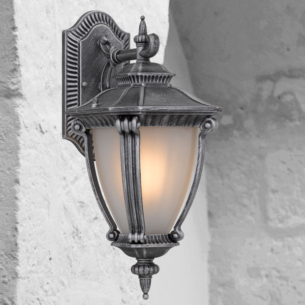 Delfino IP44 Exterior Wall Light Silver and Frost