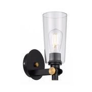Delmar Wall Light Black, Antique Gold and Clear