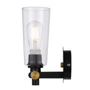 Delmar Wall Light Black, Antique Gold and Clear