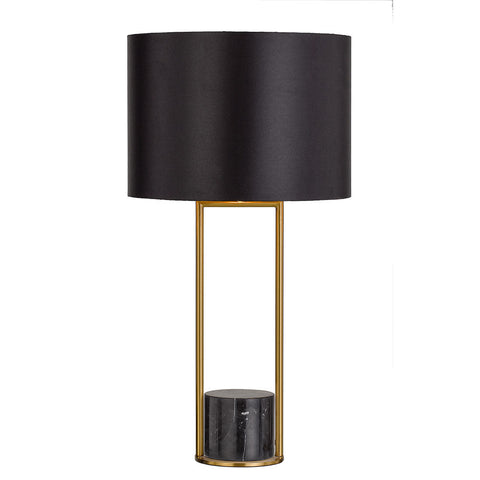 DESIRE Black Marble Base with Black Shade E27 Table Lamp