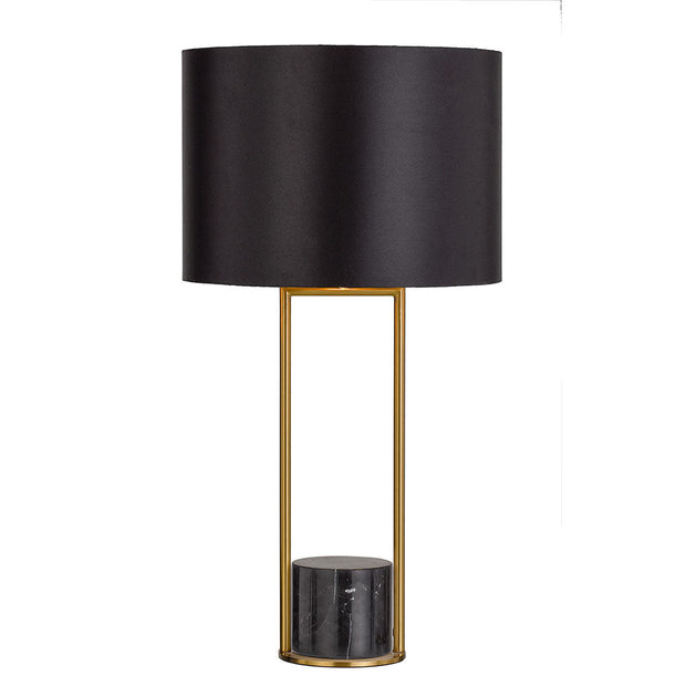 DESIRE Black Marble Base with Black Shade E27 Table Lamp