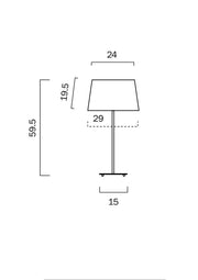 DEVON Black Base with Blue Shade E27 Table Lamp