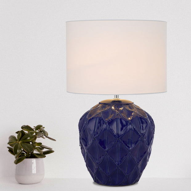 Diaz Ceramic Table Lamp Blue/White