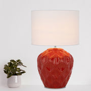 Diaz Ceramic Table Lamp Red/White