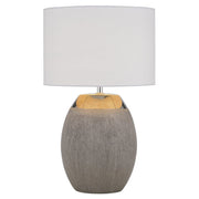 DILLION Silver with White Shade E27 Table Lamp