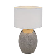DILLION Silver with White Shade E27 Table Lamp