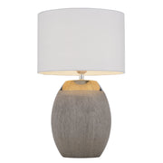DILLION Silver with White Shade E27 Table Lamp