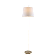 Dior 1 Light Floor Lamp Antique Brass/White
