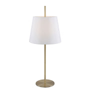 Dior 1 Light Table Lamp Antique Brass/ White