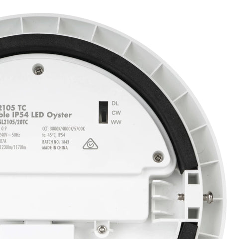 30w LED CCT IP54 LED White Trim Oyster