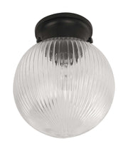 DIY Batten Fix Ribbed Glass Sphere Clear and Black
