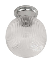 DIY Batten Fix Ribbed Glass Sphere Clear and Chrome