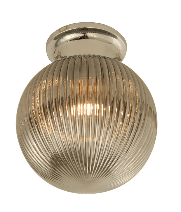 DIY Batten Fix Ribbed Glass Sphere Smoke and Chrome