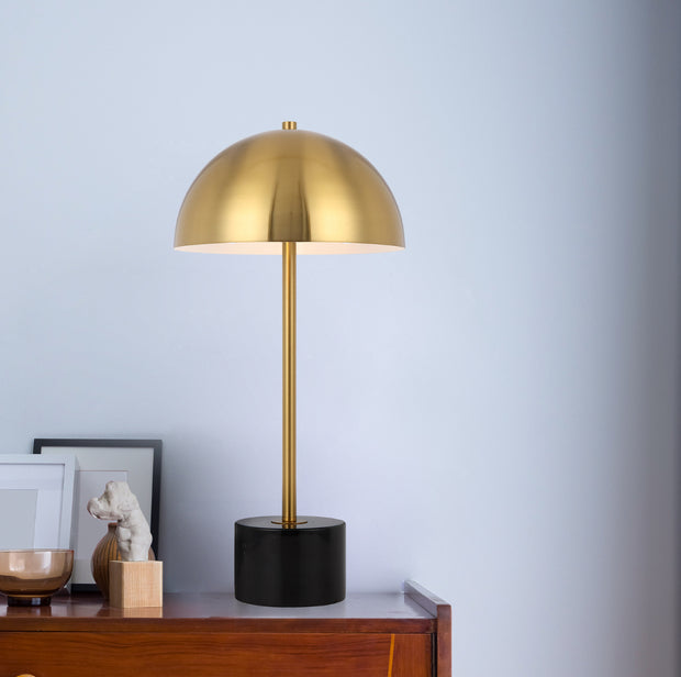 Domez Table Lamp Black Marble and Antique Gold