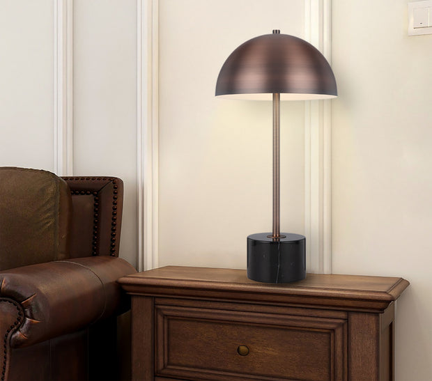 Domez Table Lamp Black Marble and Bronze