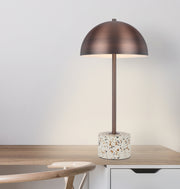 Domez Table Lamp White Terrazzo and Bronze