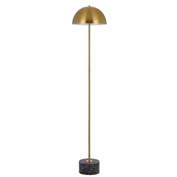 Domez Floor Lamp Black Terrazzo and Antique Gold