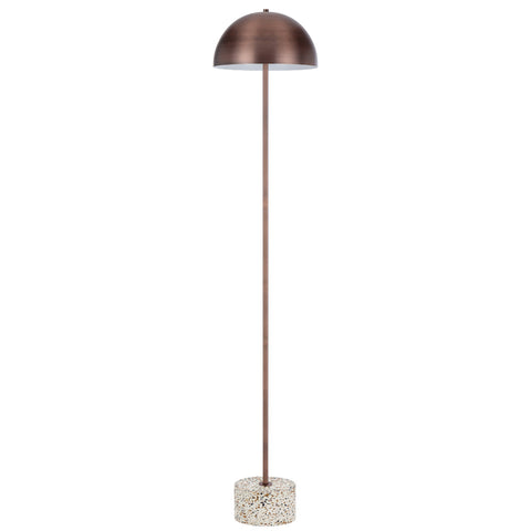 Domez Floor Lamp White Terrazzo and Bronze