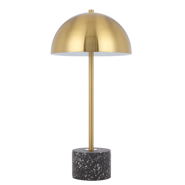 Domez Table Lamp Black Terrazzo and Antique Gold