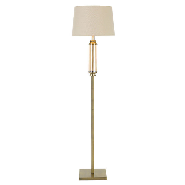Dorcel Floor Lamp Antique Brass with Cream Shade
