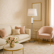 Dorcel Floor Lamp White and Nickel
