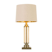 Dorcel Table Lamp Antique Brass with Cream Shade