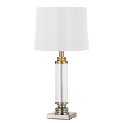 Dorcel Table Lamp White and Nickel