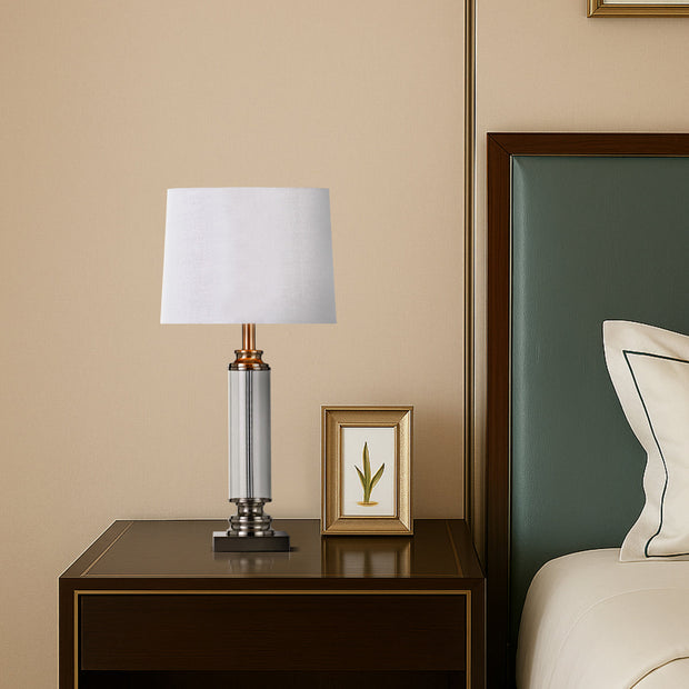 Dorcel Table Lamp White and Nickel