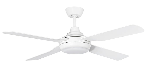Discovery II AC 48 Ceiling Fan White Satin with LED Light