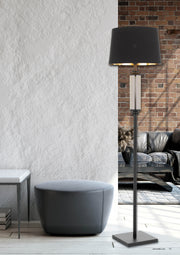 Dorcel Floor Lamp Black and Smoke with Gold Inner