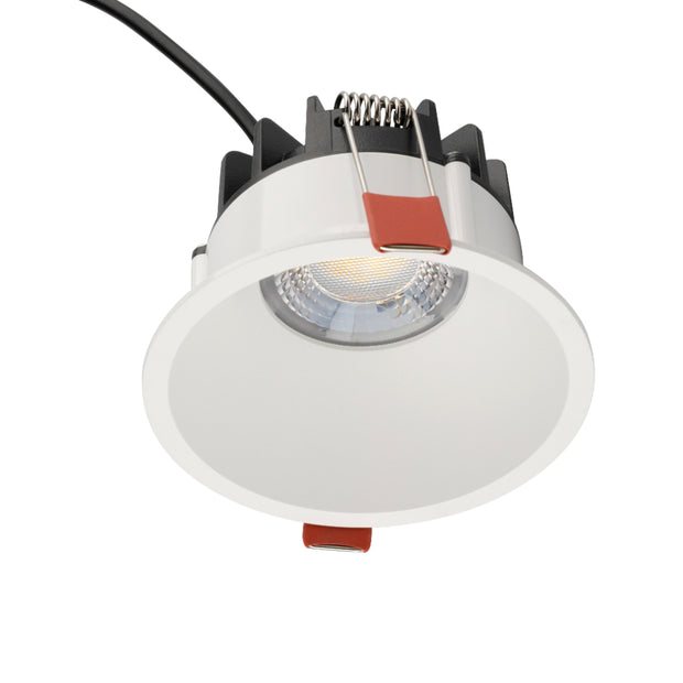 ECONE 10w LED CCT 50° IP40 Triac Dimmable White Trim Downlight