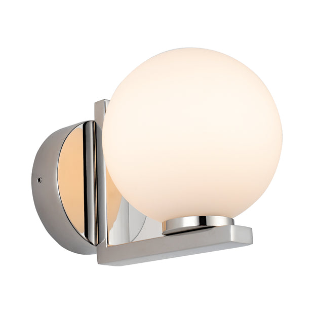 Elin 1 Light Chrome and Opal Ball G9 IP44 Wall Light
