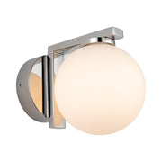 Elin 1 Light Chrome and Opal Ball G9 IP44 Wall Light