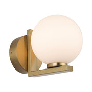 Elin 1 Light Gold and Opal Ball G9 IP44 Wall Light