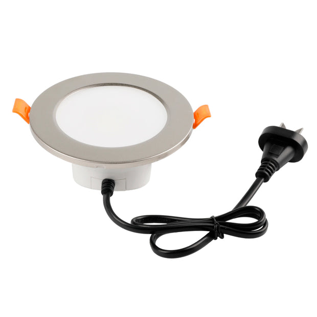 ELON 9w LED CCT Dimmable IP44 Nickel Downlight