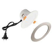ELON 9w LED CCT Dimmable IP44 Nickel Downlight