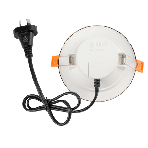 ELON 9w LED CCT Dimmable IP44 Nickel Downlight