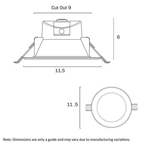 ELON 9w LED CCT Dimmable IP44 White Downlight