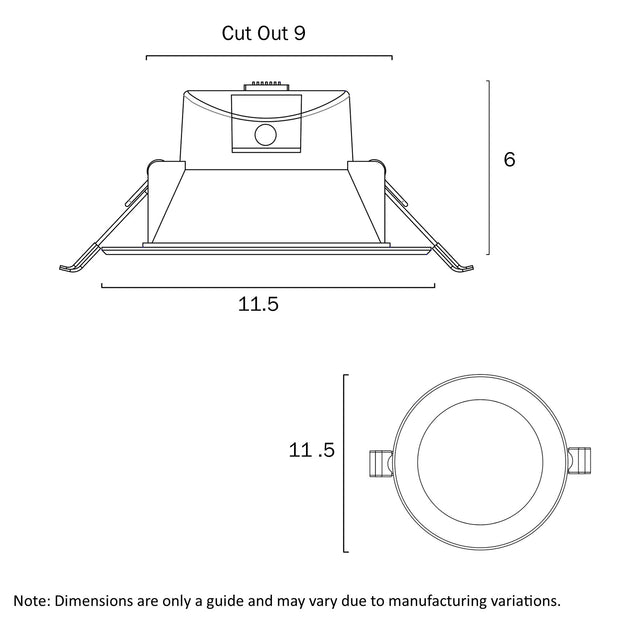 ELON 9w LED CCT Dimmable IP44 White Downlight