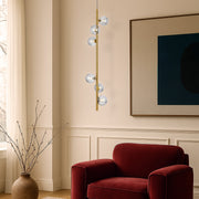 Elson 6lt Pendant Antique Gold with Smoke Glass