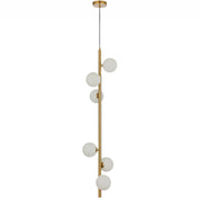 Elson 6lt Pendant Antique Gold with Opal Matt Glass