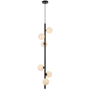 Elson 6lt Pendant Black with Opal Matt Glass