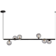 Elson 6lt Pendant Black with Smoke Glass