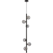 Elson 6lt Pendant Black with Smoke Glass