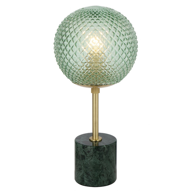 Elwick E27 Table Lamp Brass and Green