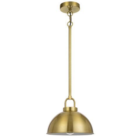 EMERSON Antique Gold Iron 25cm Dome Rod E27 Pendant